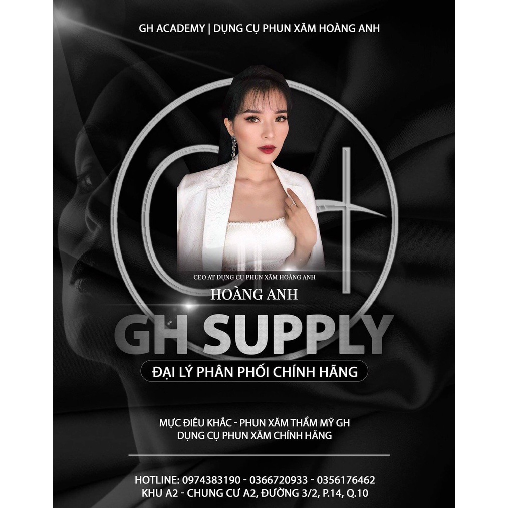 Mực Phun Xăm Kéo Sợi GH, Chai GH