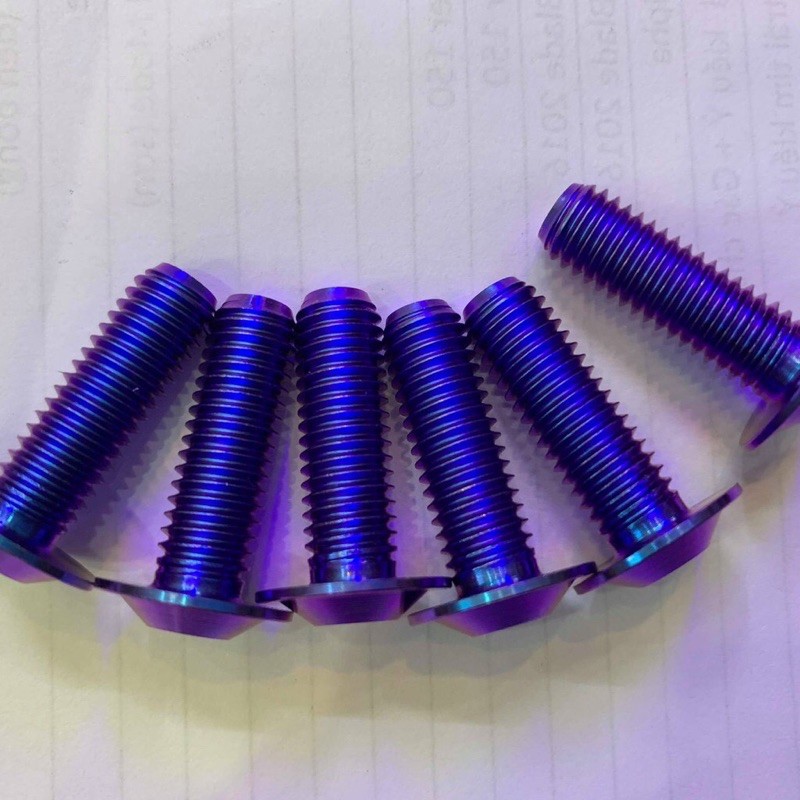 Ốc Titannium 8li25 Dù Mỏng Gắn Đĩa Các Loại Xe