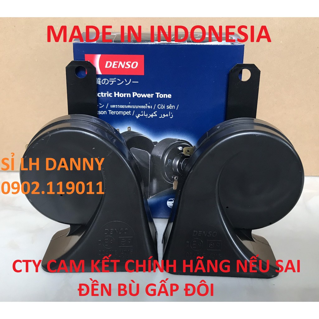 1 CẶP kèn sên, kèn sò Denso chính hãng TẶNG KÈM 2 JACK + 2 PÁT - Made in Indonesia