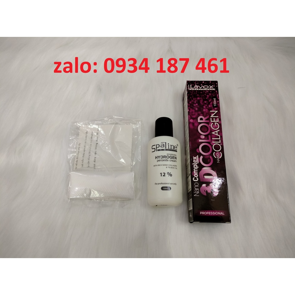 Combo màu nhuộm Lavox+100ml oxy+bao tay