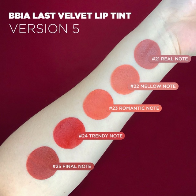 Son kem lì Bbia Last Velvet Lip Tint Version 5 5g (5 màu)