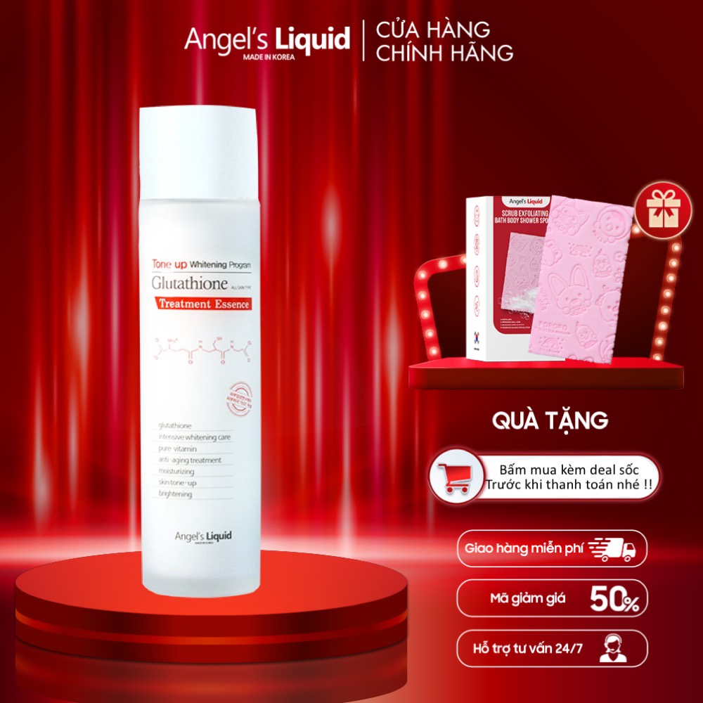 Nước Thần Dưỡng Trắng Da Cân Bằng Độ Ẩm Angel's Liquid Tone Up Whitening Program Glutathione Treatment Essence 150ml