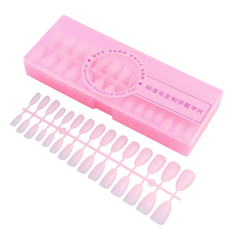 Set Móng Tay Giả Phủ Toàn Diện Bằng Acrylic Trong Suốt