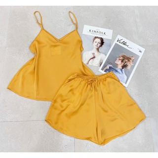 [Siêu Hot] Đồ Ngủ Cao Cấp 🍀 Bộ Hai Dây Lụa Thái Cổ V Chất Liệu Mát Lịm MS01