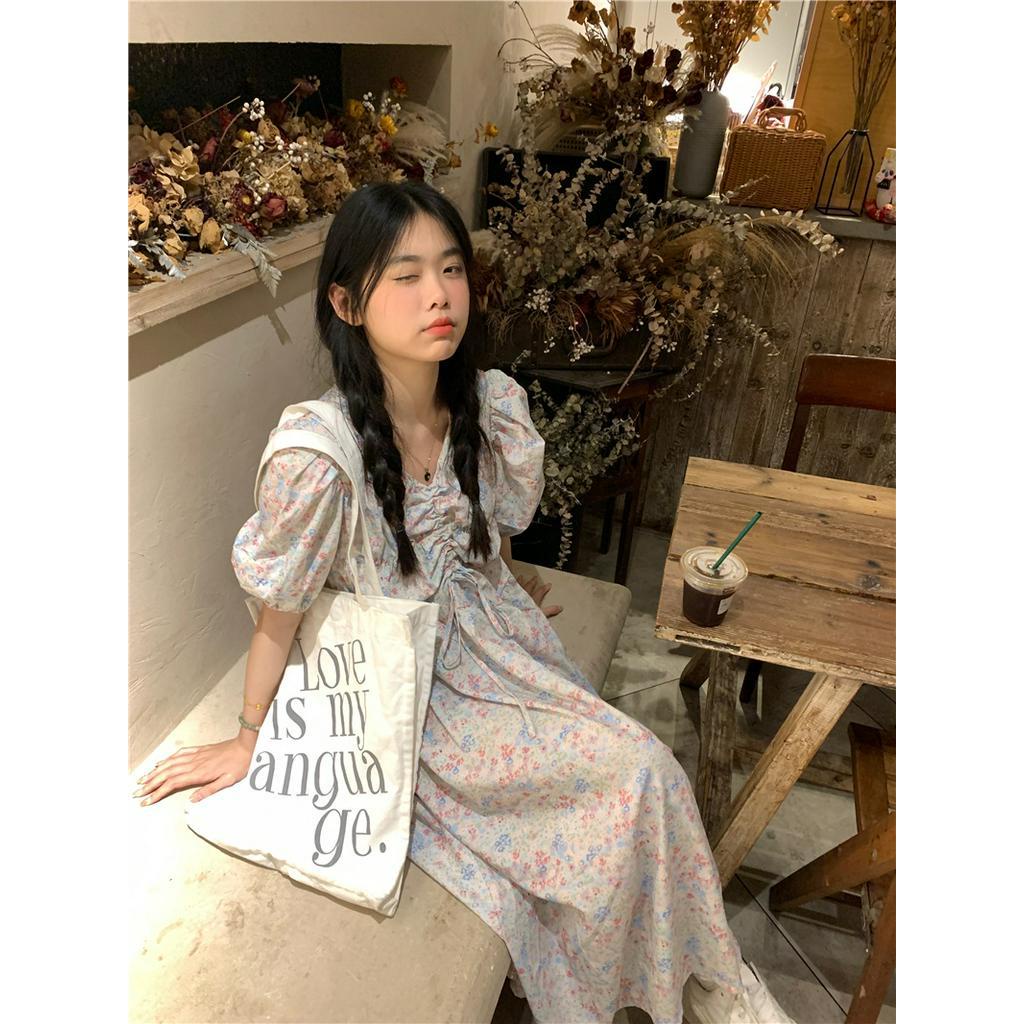 Đầm Hoa Xếp Ly Dáng Ôm Thời Trang Mùa Hè Pháp Quý Phái 63881