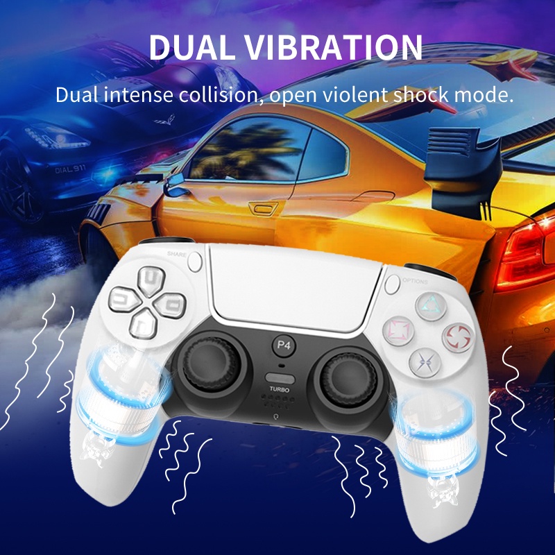 Cần Điều Khiển Không Dây Tay Cầm Chơi Game Bộ Điều Khiển Bluetooth Với Chức Năng Turbo Rocker 3d Cho Ps4 Ps3 Điều Khiển Trò Chơi Rung Kép Không Chậm Trễ Okase