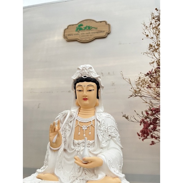 Tượng Phật Bà Quan Thế Âm Bồ Tát ngồi 37cm