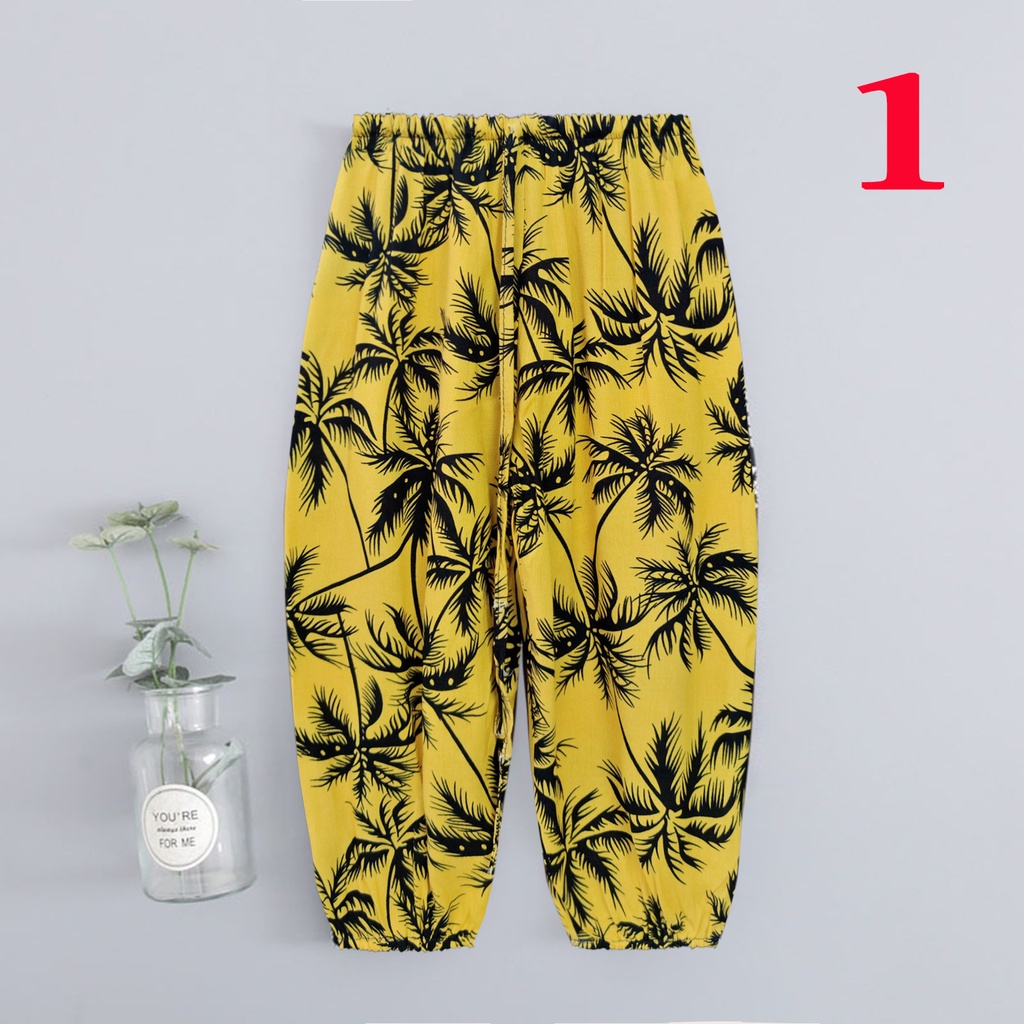 Quần Dài Chống Muỗi ống rộng  chất liệu Linen Cho Bé Trai Bé Gái Từ 1 đến 6 tuổi