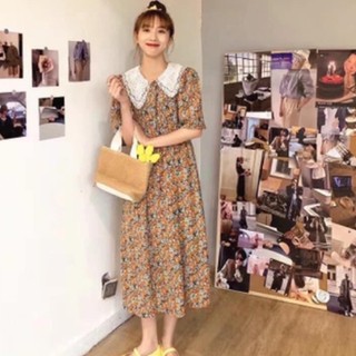 Đầm hoa nhí quảng châu ❤️freeship❤️ đầm hoa nhí cổ bèo