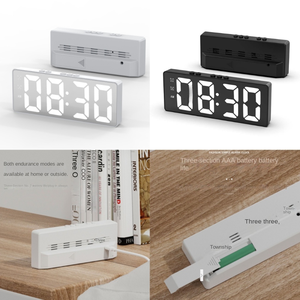 Đồng Hồ Báo Thức Điện Tử Thông Minh Đa Chức Năng Hiển Thị Nhiệt Độ Màn Hình LED Siêu Mỏng Cao Cấp