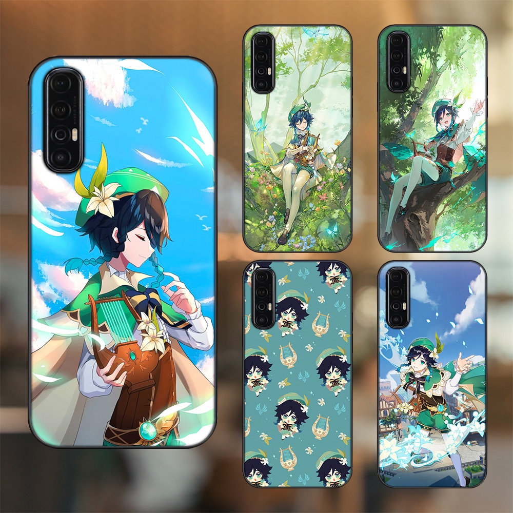 Ốp lưng Oppo Reno 3 Pro viền đen in hình Venti Genshin Impact