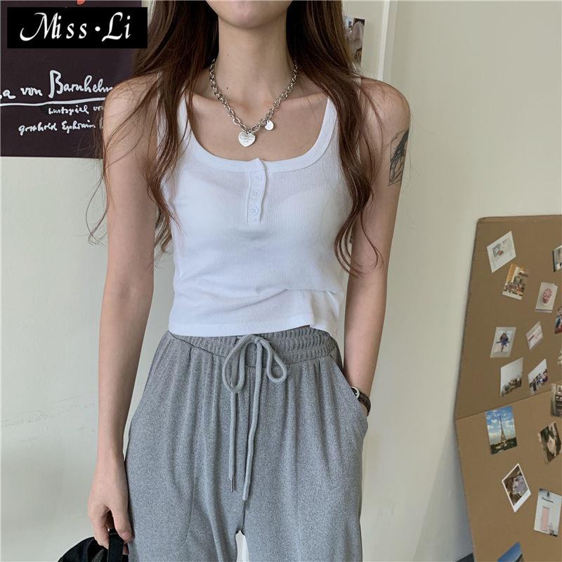 Áo Dệt Kim Sát Nách Dáng Ngắn Ôm Cơ Bản Thời Trang Xuân Hè Dành Cho Bạn Nữ