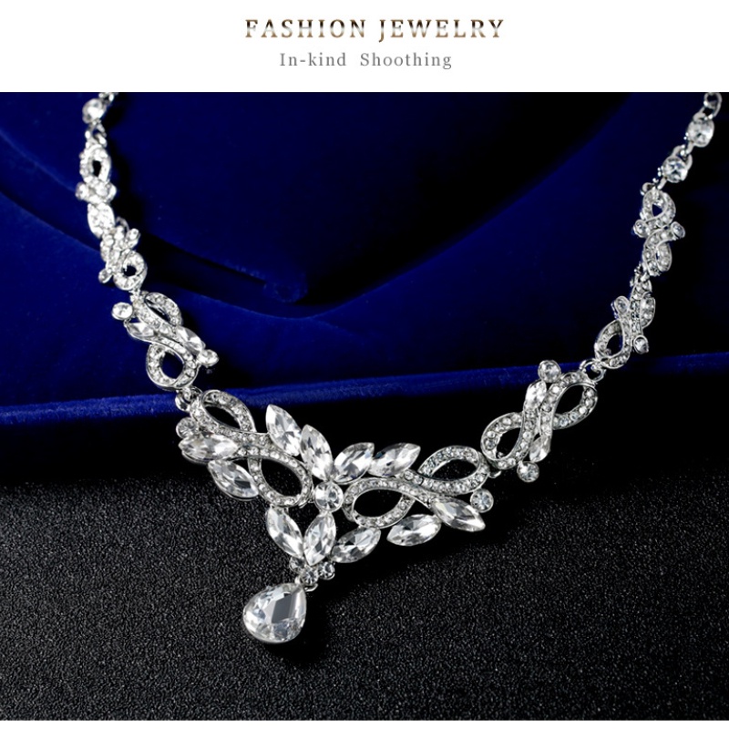 Bộ Trang Sức Bằng Hợp Kim Đính Pha Lê Cao Cấp Thời Trang