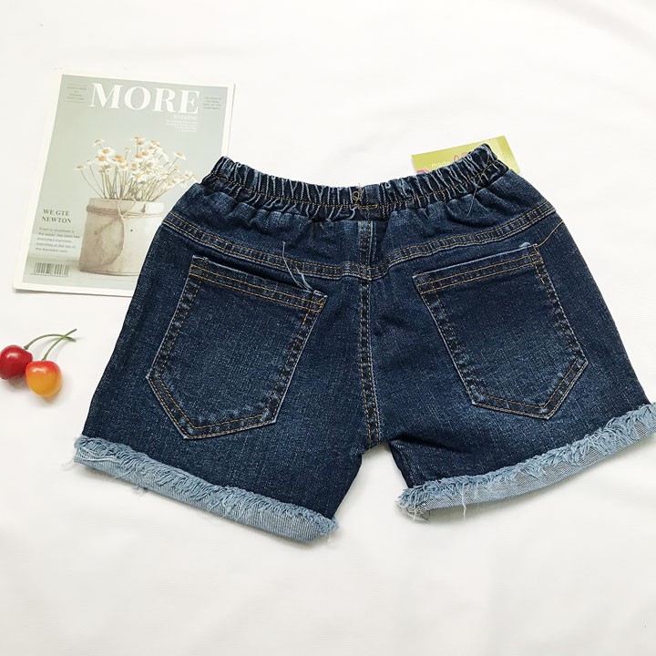 Quần sọt jean bé gái tua lai FreeSize 15-17kg - QG45