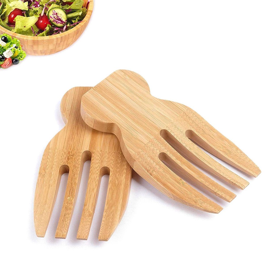 Dụng Cụ Trộn Salad Bằng Tre Tự Nhiên Chống Trượt Dễ Vệ Sinh