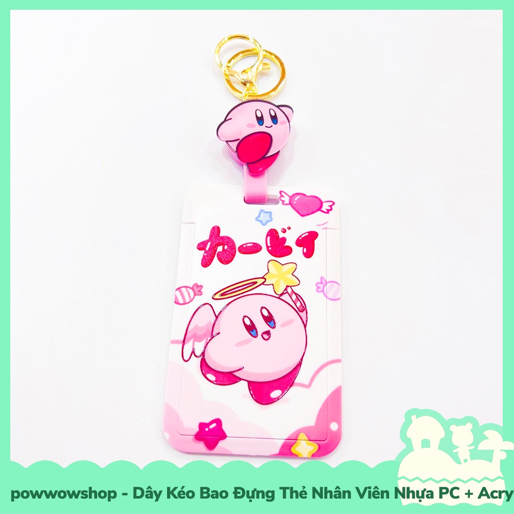 [Sẵn VN - Hỏa Tốc] Dây Kéo Bao Đựng Thẻ Nhân Viên Nhựa PC + Acrylic Mẫu Nhân Vật Hoạt Hình Game Kirby &amp; Sailor Moon