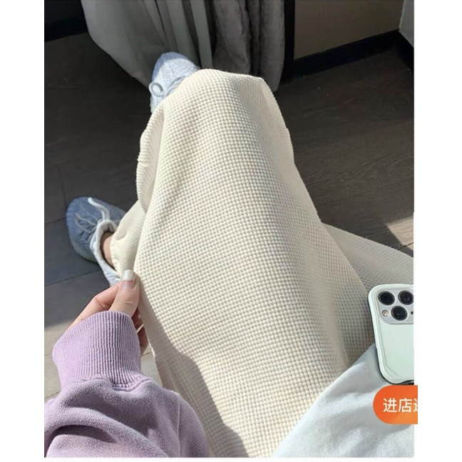 Quần jogger nữ bo ống dày dặn, Quần nỉ nữ chất liệu tổ ong dày dặn