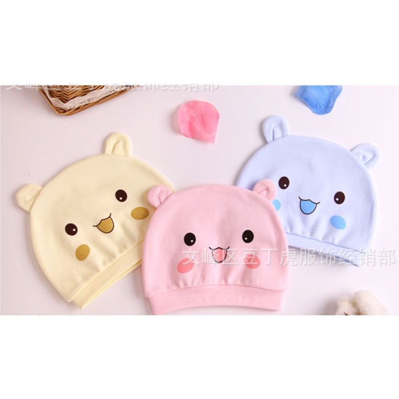 MŨ NÓN CHO TRẺ SƠ SINH. MŨ NÓN COTTON CAO CẤP CHO BÉ 1,2 THÁNG TUỔI. BABY LINK