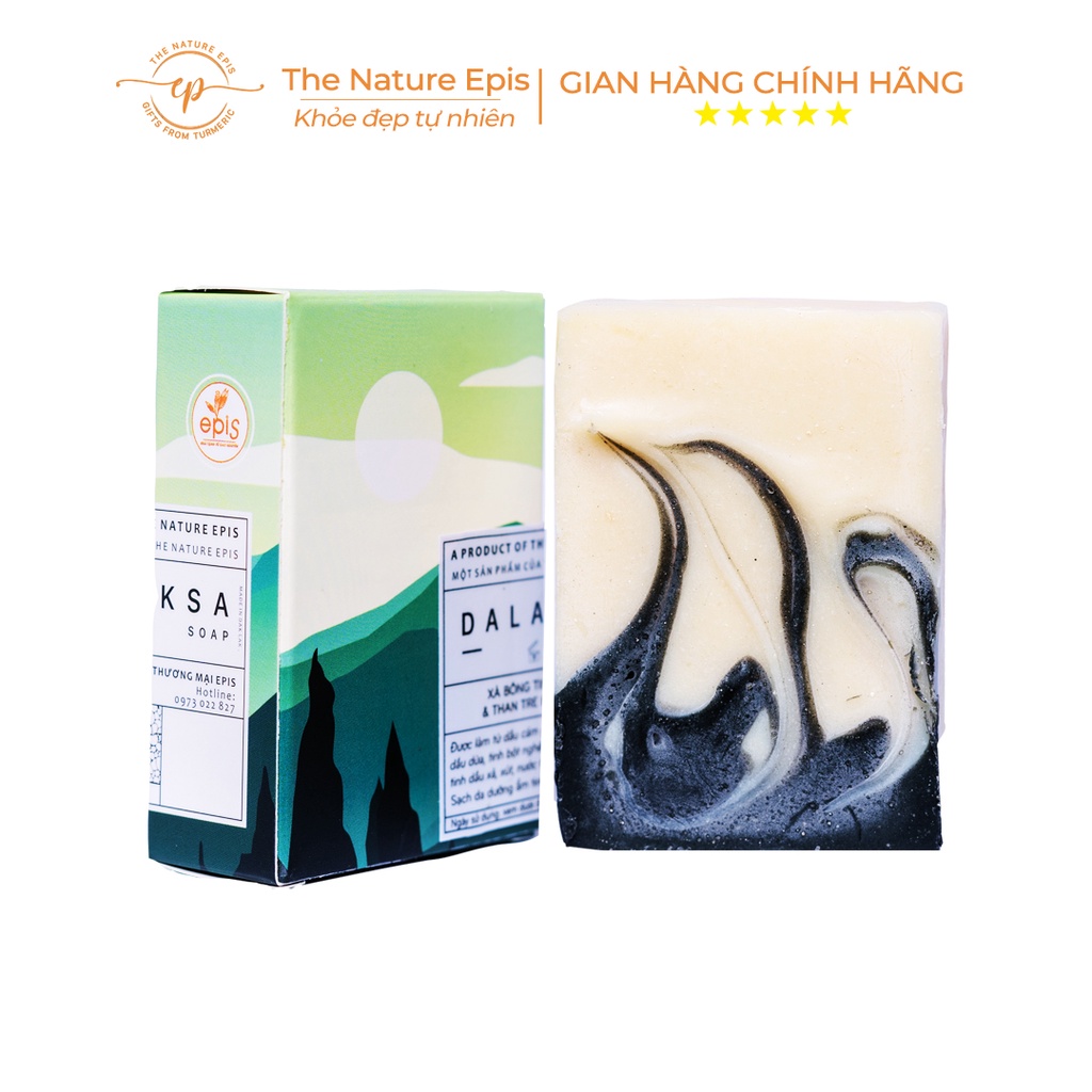 Xà Bông Nghệ Than Tre Tràm Trà Tắm & Rửa Mặt Ngăn Ngừa Mụn, Thải Độc Da Epis Dalaksa