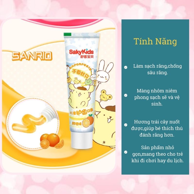 Kem đánh răng cho bé nuốt được trẻ em 2-3-12 tuổi SAKYKIDS KDR02