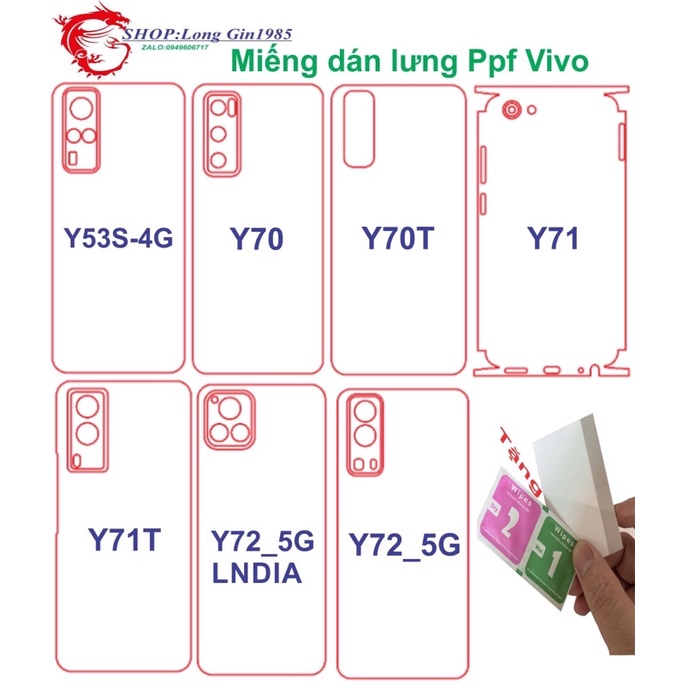 Miếng dán Vivo Ppf mặt sau chống va đập tốt