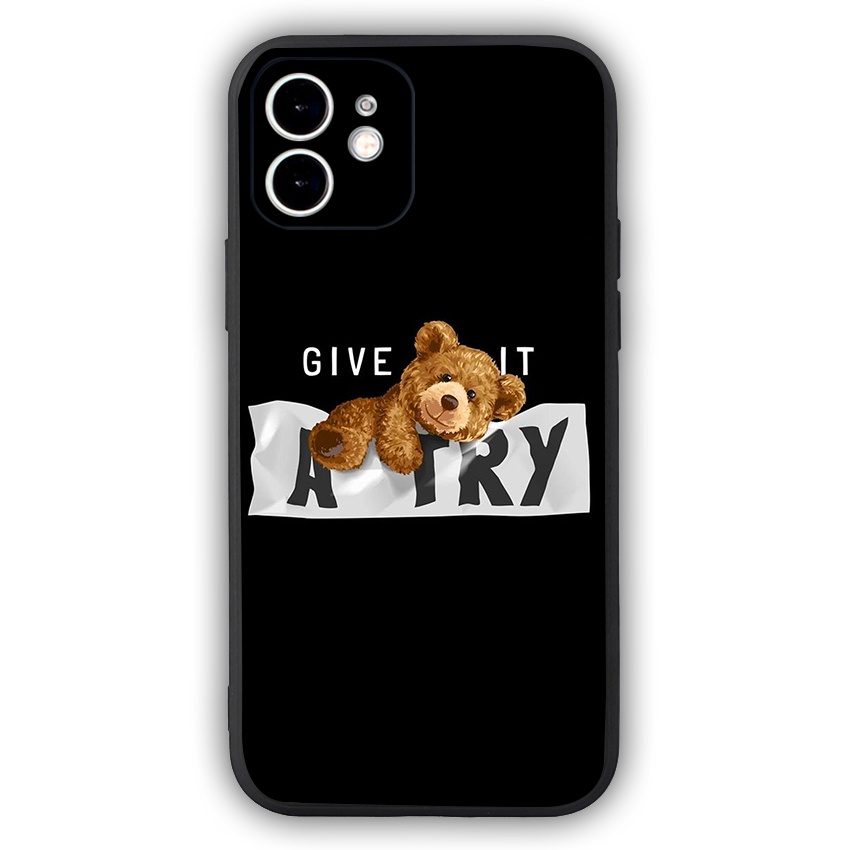 Ốp Lưng Iphone TPU Cạnh Vuông Gấu Ôm Tiề.n,  BVC Iph6/6plus/6s/6splus/7/7plus/8/8plus/x/xs/11/12/pro/13/promax