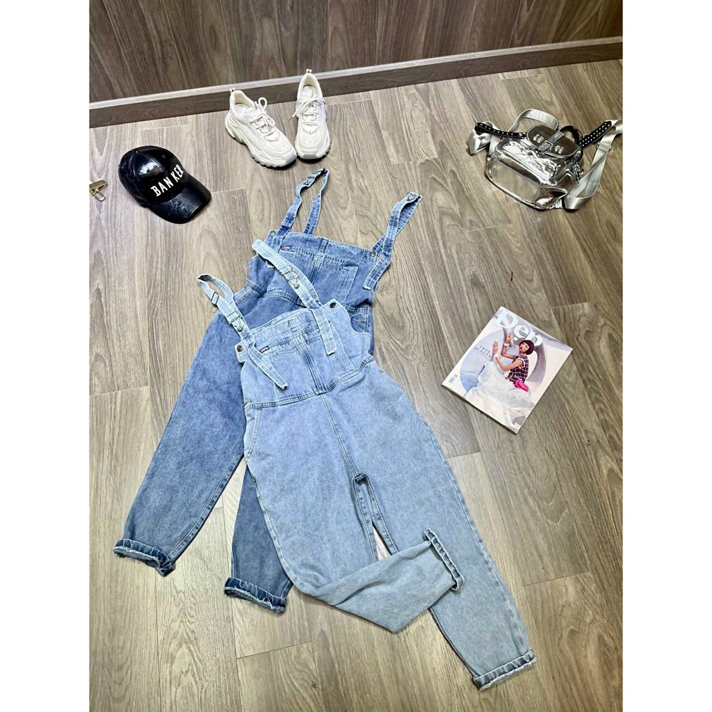 Quần yếm jeans 2 túi xéo bên hông | BigBuy360 - bigbuy360.vn