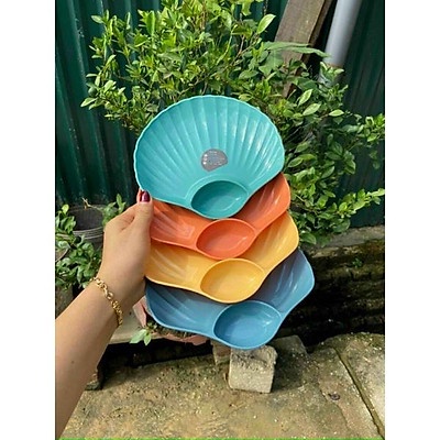 Set 4 Đĩa Hình Sò - 2 Ngăn Siêu Đẹp