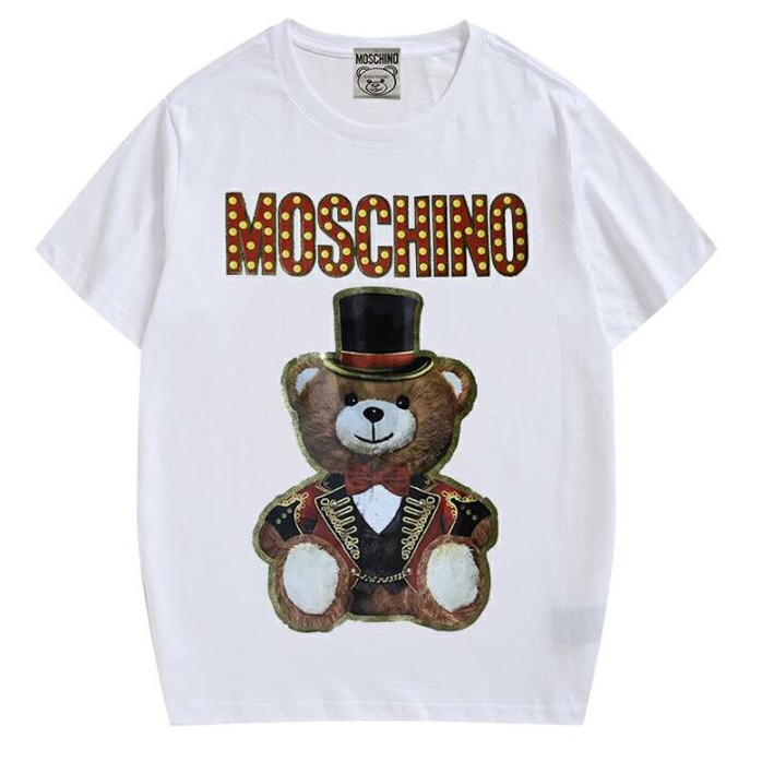 Áo thun cotton tay ngắn in hình MOSCHINO thời trang