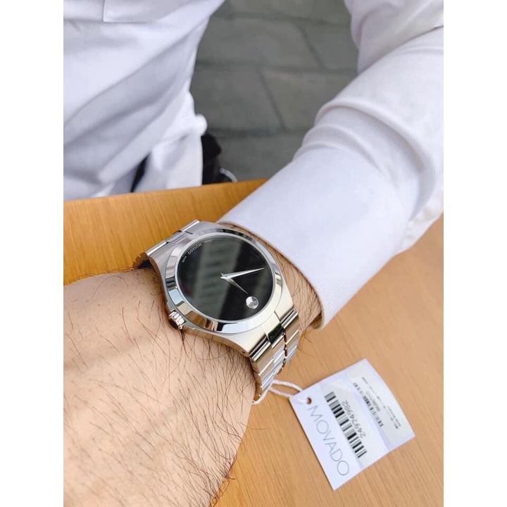Đồng Hồ Nam Movado Black Dial Stainless Steel Men's Watch 0606555