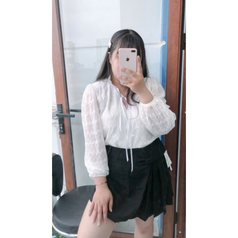 Áo voan thêu Bigsize cho nàng từ 55 đến 90 ký