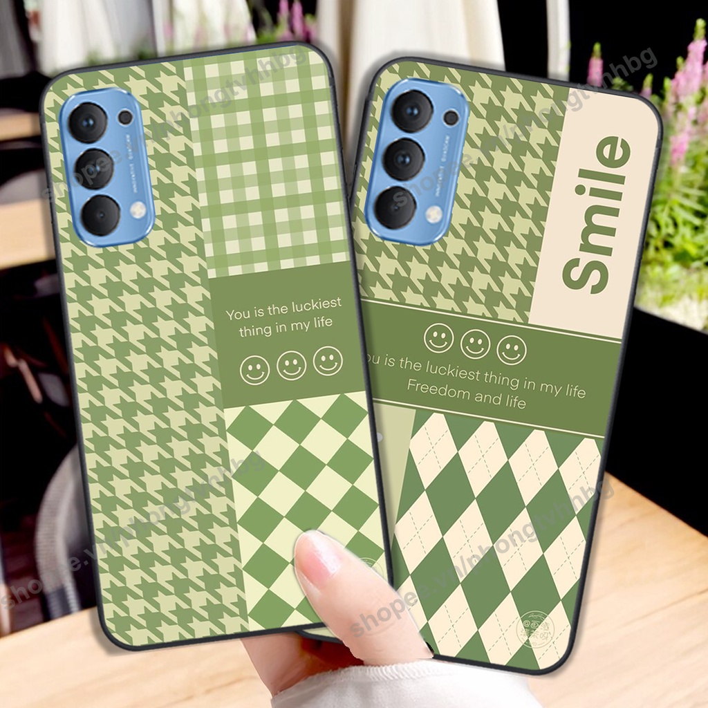 Ốp lưng Oppo Reno4 / Reno4 Pro / Reno 4 trái tim gấu thể thao , smile mặt cười cực cute