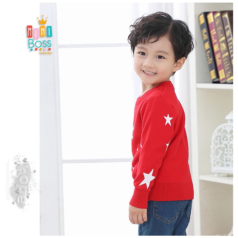 Áo len cho bé trai 10-29kg Quảng Châu | Áo len họa tiết ngộ nghĩnh trẻ em siêu ấm MiniBoss