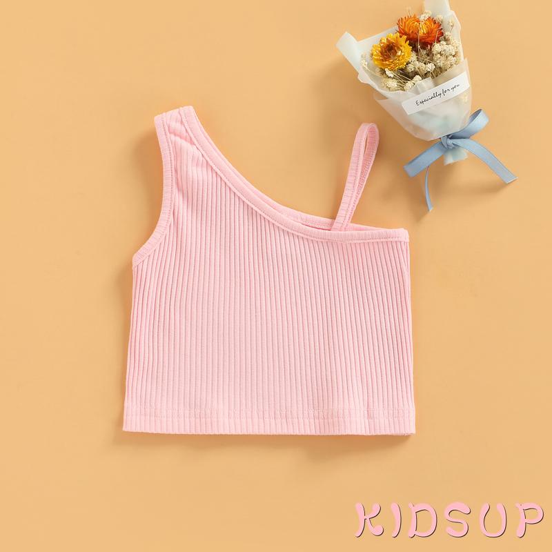 Áo hai dây lệch màu sắc ngọt ngào đáng yêu cho bé gái
