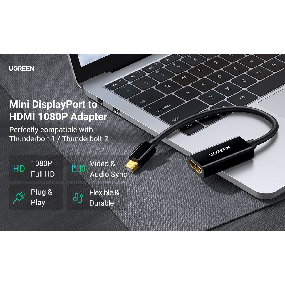 Cáp chuyển Mini Displayport sang HDMI Full HD  Ugreen 10461 - Hàng Chính Hãng
