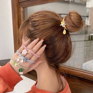 Dây buộc tóc cao su co giãn hình ngôi sao phối mặt dây nhiều kiểu dáng phong cách Hàn Quốc xinh xắn