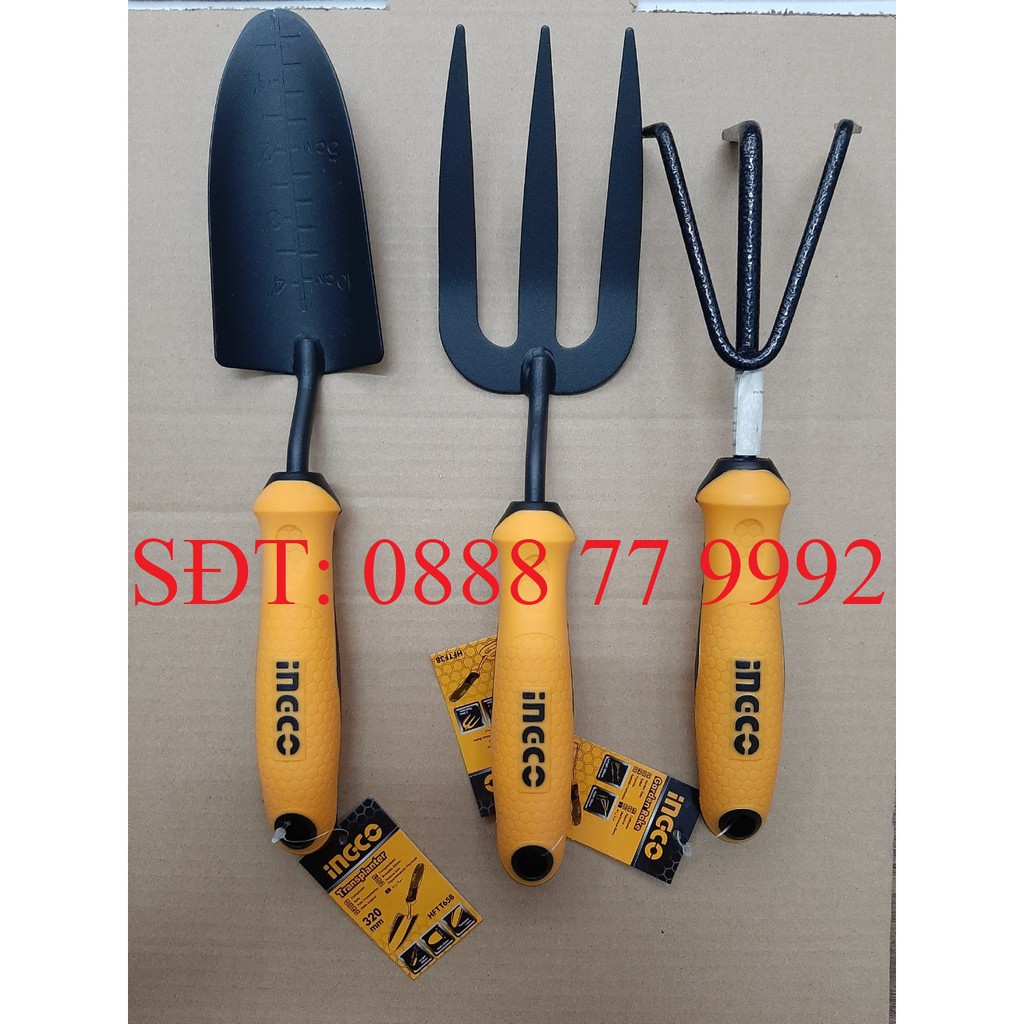 Bộ 3 dụng cụ làm vườn ingco HFTT658 HFTF38 HGR1008