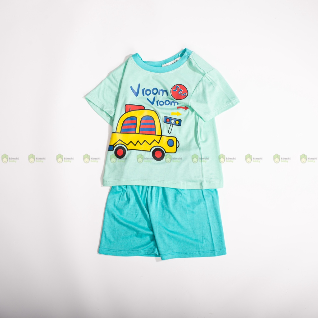 Bộ Cộc Tay Cho Bé Trai, Bé Gái MinkyMom Vải Thun Lạnh Hoạ Tiết Hươu Cao Cổ, Bộ Quần Áo Trẻ Em Mặc Nhà MKM2227