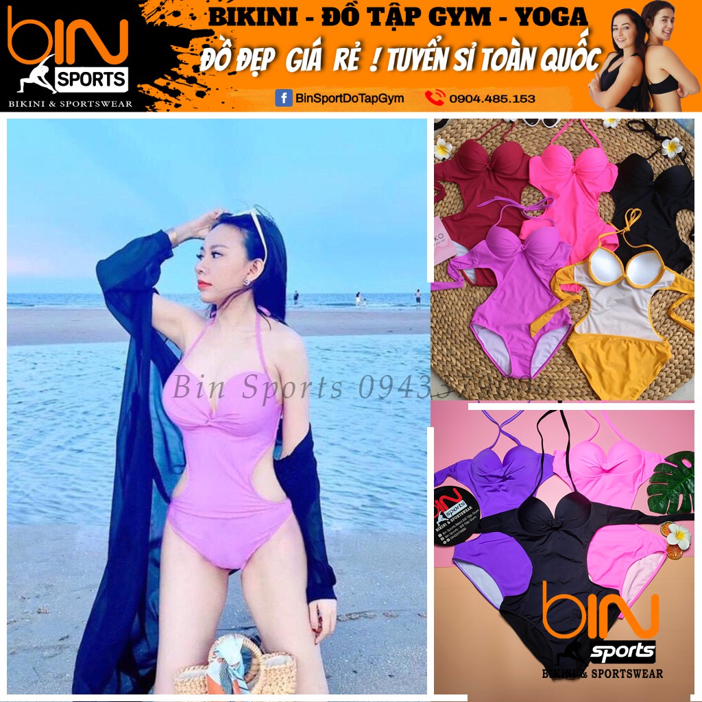 Đồ Bơi Nữ Một Mảnh Đi Biển Khoét Eo Mút Nâng Freesize BHV044