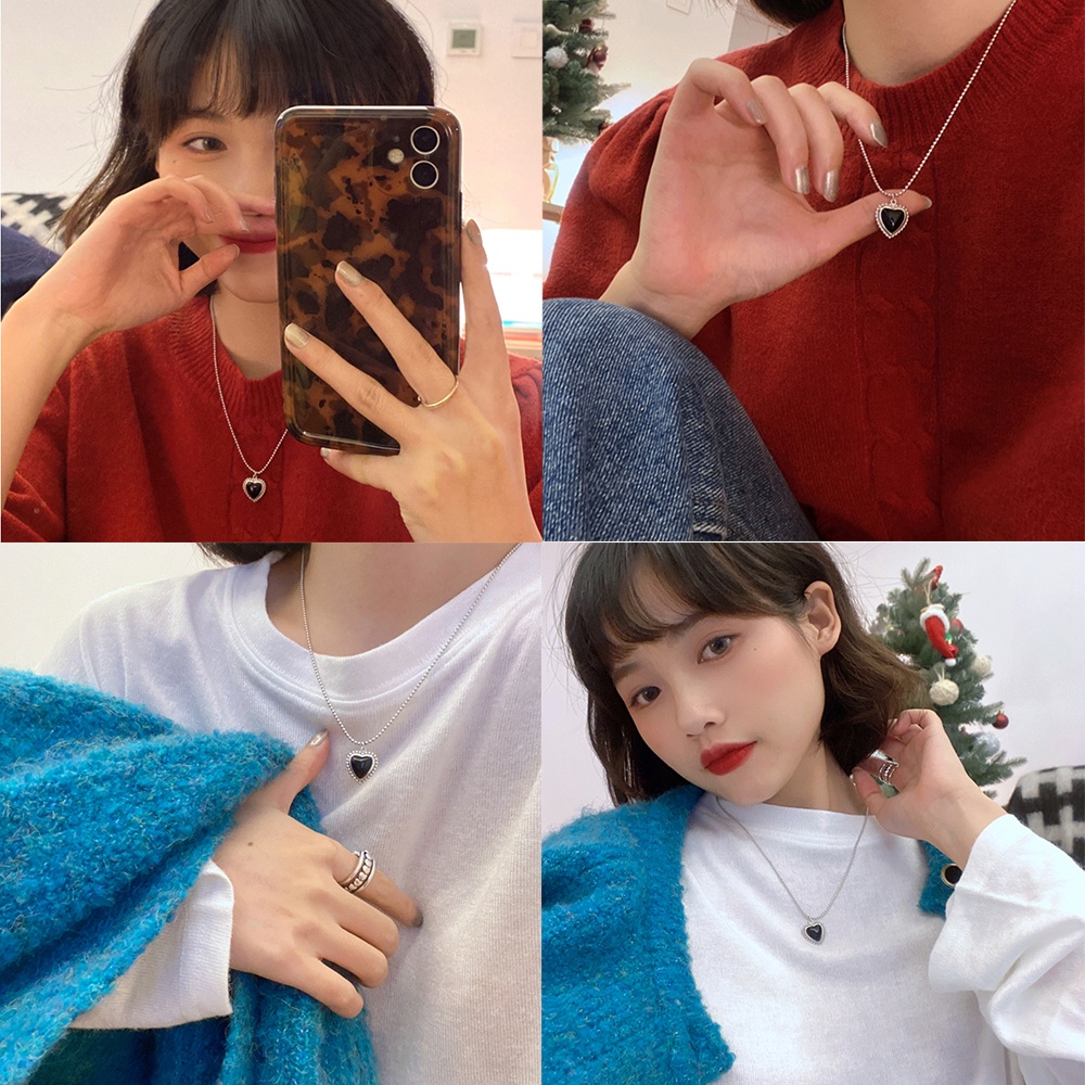 Vòng cổ mặt trái tim bằng kim loại thời trang