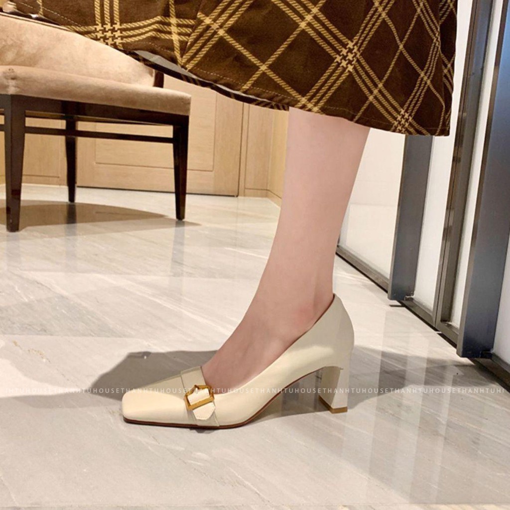 Giày Cao Gót Nữ Mũi Vuông Thời Trang Dáng Basic Cao 7cm - GD006