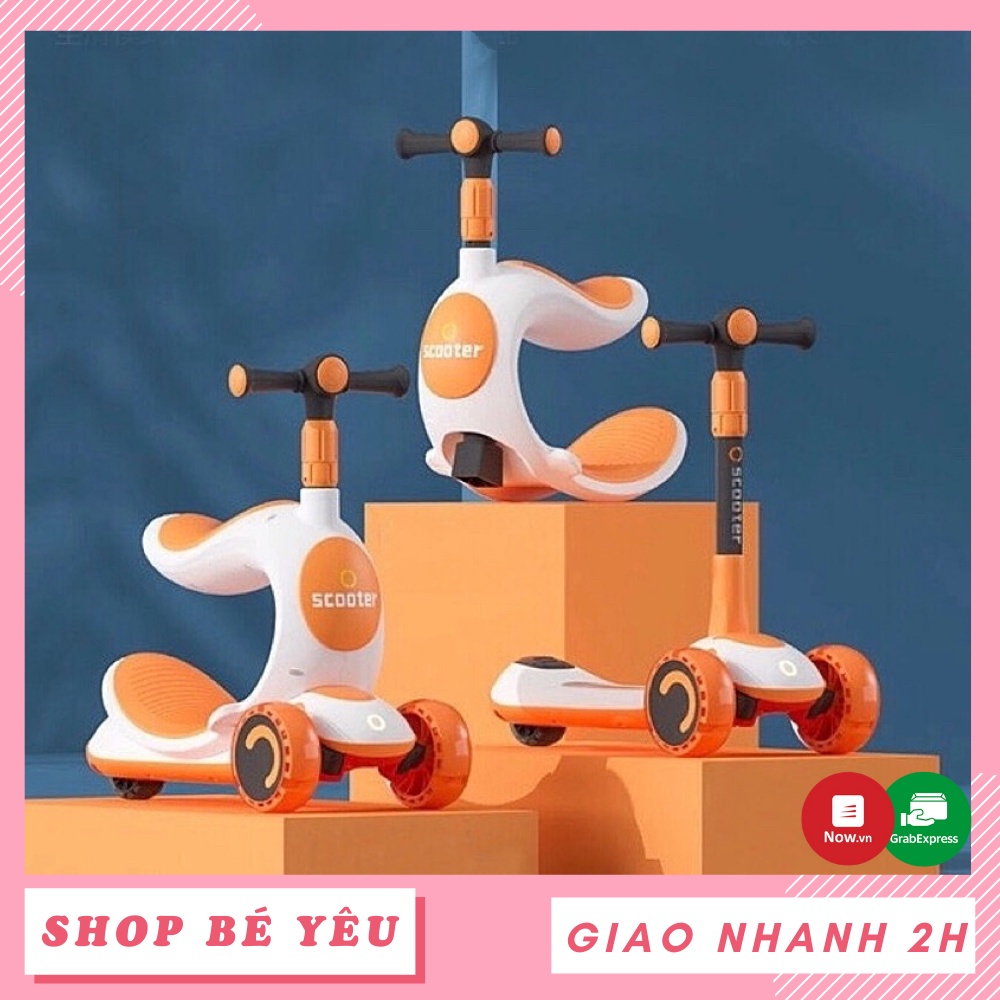 Xe scooter cho bé  𝑭𝒓𝒆𝒆𝒔𝒉𝒊𝒑  Xe Scooter 808 3in1 cao cấp cho bé màu cam