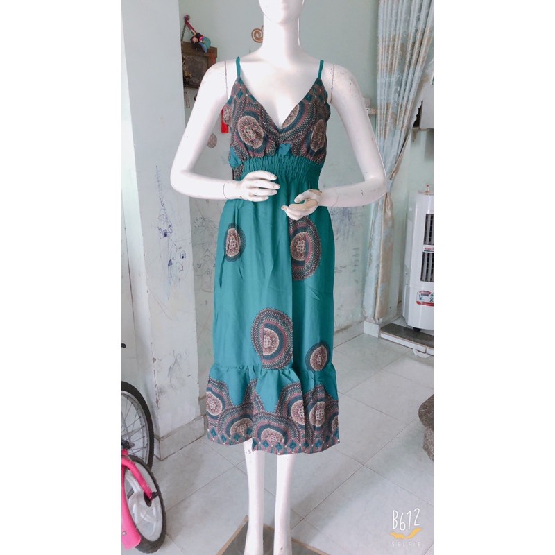 Đầm maxi - đầm lanh 2 dây - đuôi cá (48-65ky) | BigBuy360 - bigbuy360.vn