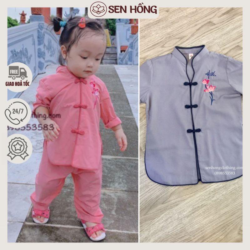 Bộ đi chùa bé gái siêu đáng yêu # đồ bộ Phật tử trẻ em gái có size từ 1Y