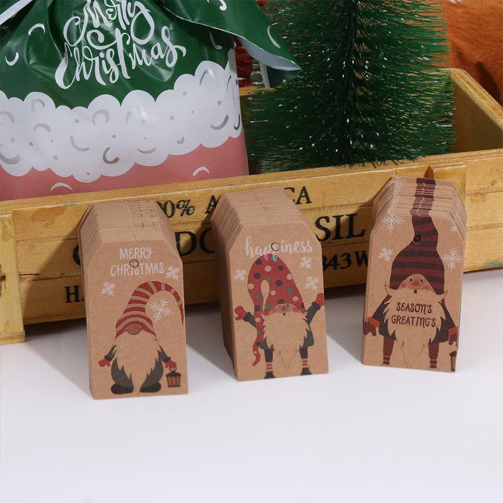 Set 1 / 100 Nhãn Giấy Kraft Gói Quà Giáng Sinh DIY