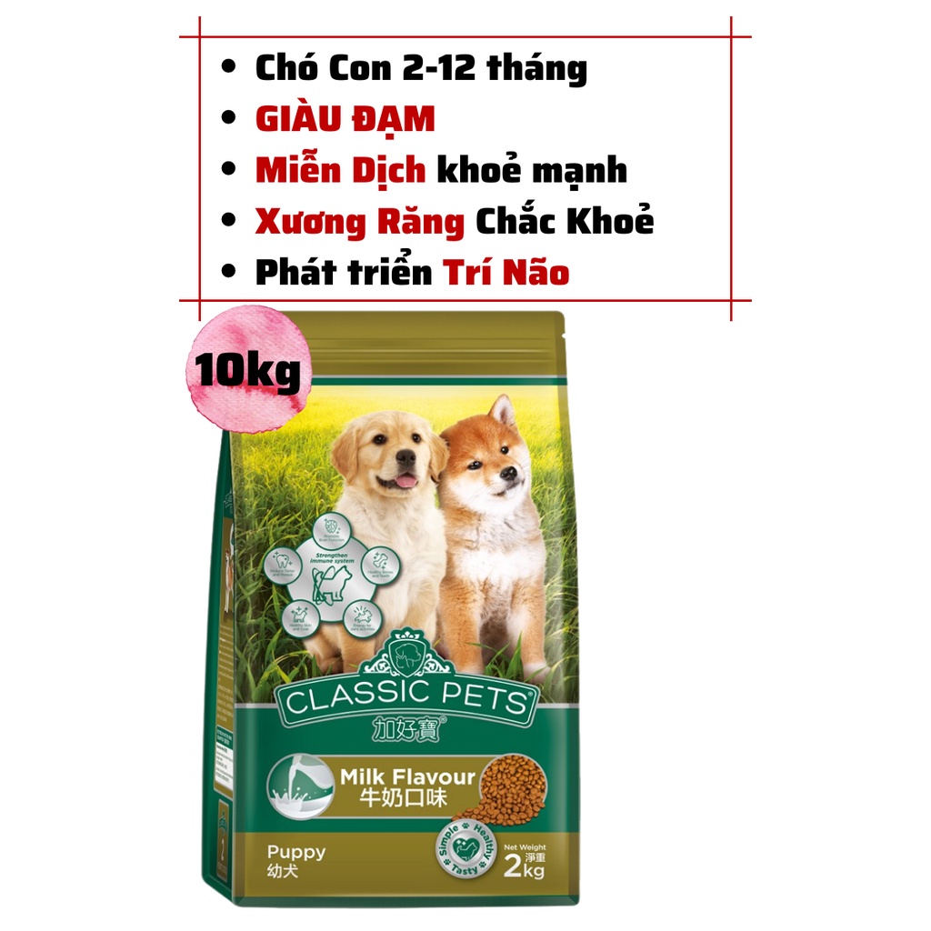 [Rẻ vô Địch][Có Sẵn]Hạt Chó Con Classic Pet Puppy Bao 10kg (25 gói 400g)