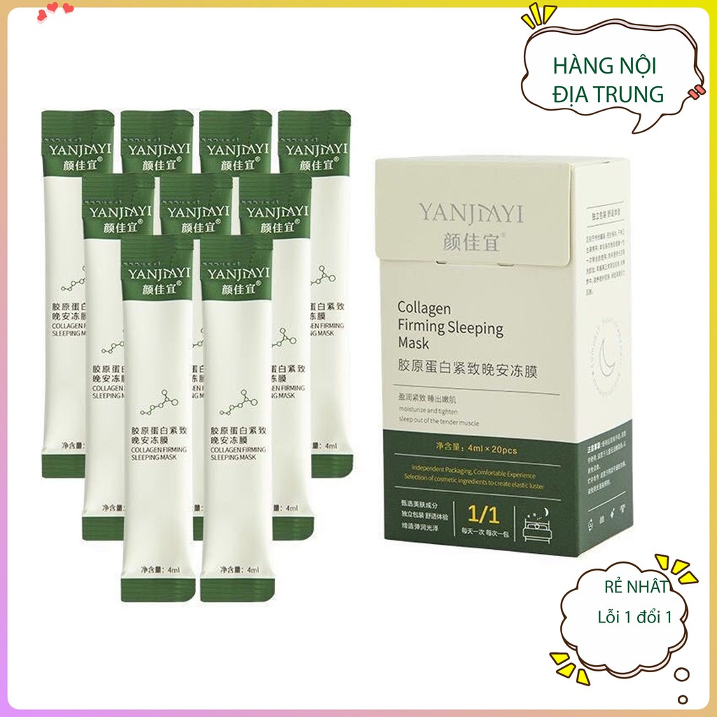 [Gía dùng thử ] Sét 3 Gói Mặt Nạ dưỡng da Mặt nạ ngủ chăm sóc da Dạng Thạch Collagen Tươi Firming Sleeping Mask