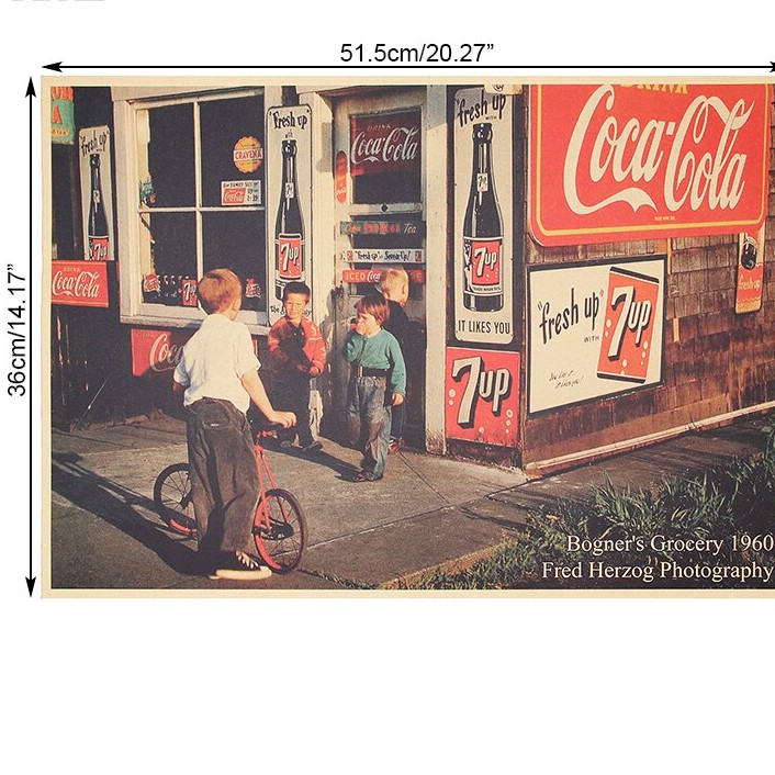 Poster Giấy kraft Treo Tường Trang Trí Quán Cà Phê Kích Thước 51X36Cm Phong Cách Retro