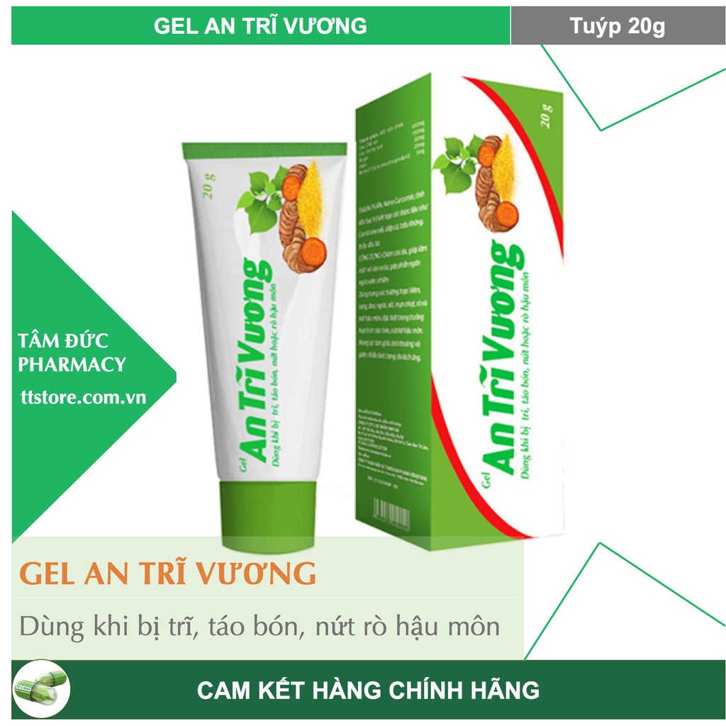 GEL AN TRĨ VƯƠNG [Tuýp 20g] - Dùng cho trĩ cấp, táo bón, nứt và rõ rỉ hậu môn