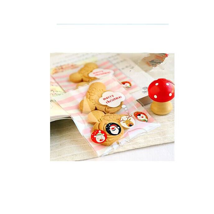 Set 10, 20, 50 túi đựng bánh cookie, quà tặng Merry Christmas, Noel 10 x 10 cm